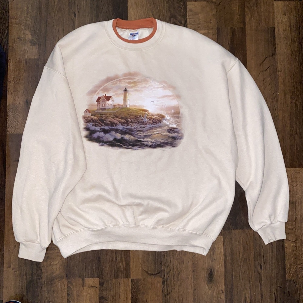 Dawning Light Judy Gibson Art Pullover Sweater USA XXL Vintage Grandpacore Cabin